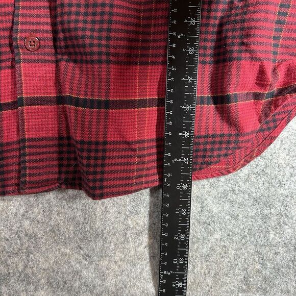Columbia Flannel Shirt Mens Large Buffalo Plaid Red Black Button Down Outdoor - Picture 4 of 7